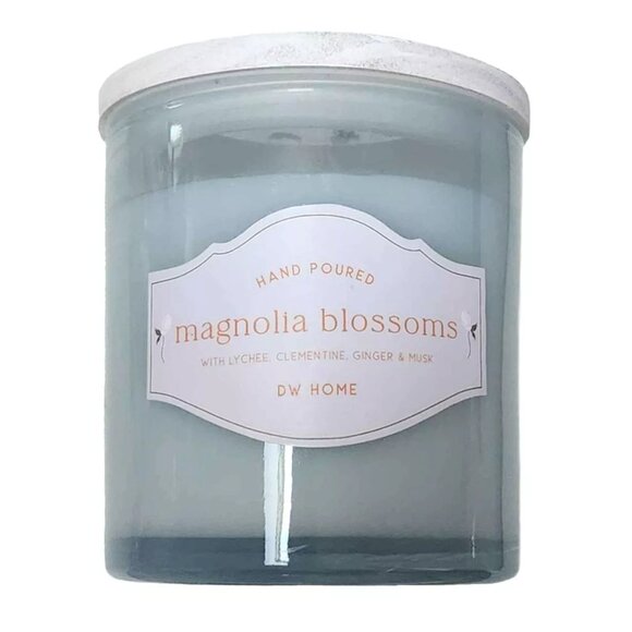 NEW DW HOME Magnolia Blossoms Embroidered Hand Poured Scented Two Wick Candle - Picture 3 of 4